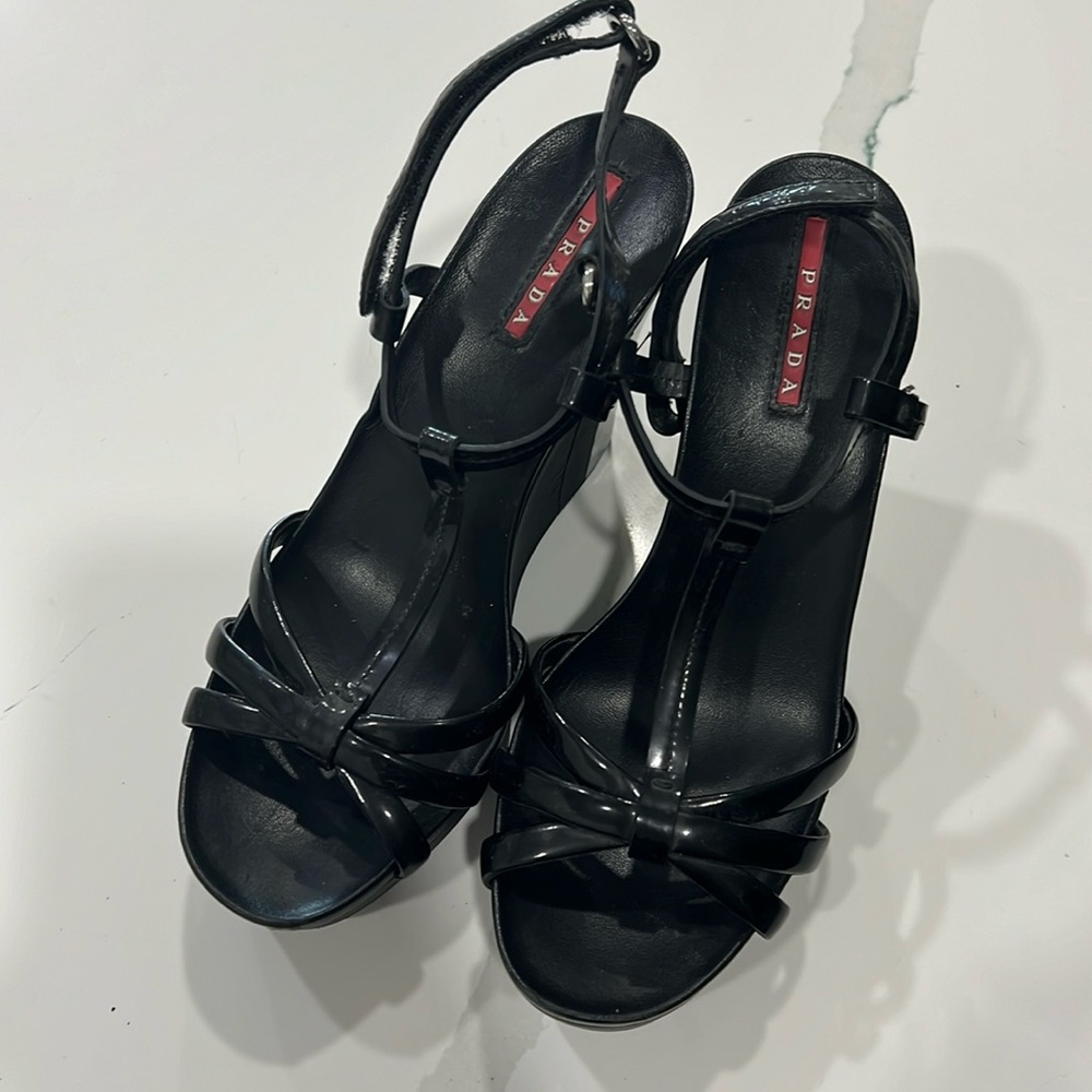 Prada Black Platform Wedge